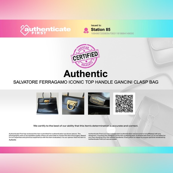 SALVATORE FERRAGAMO Iconic Top Handle Gancini Black Leather Crossbody Bag 212181 - Picture 2 of 16